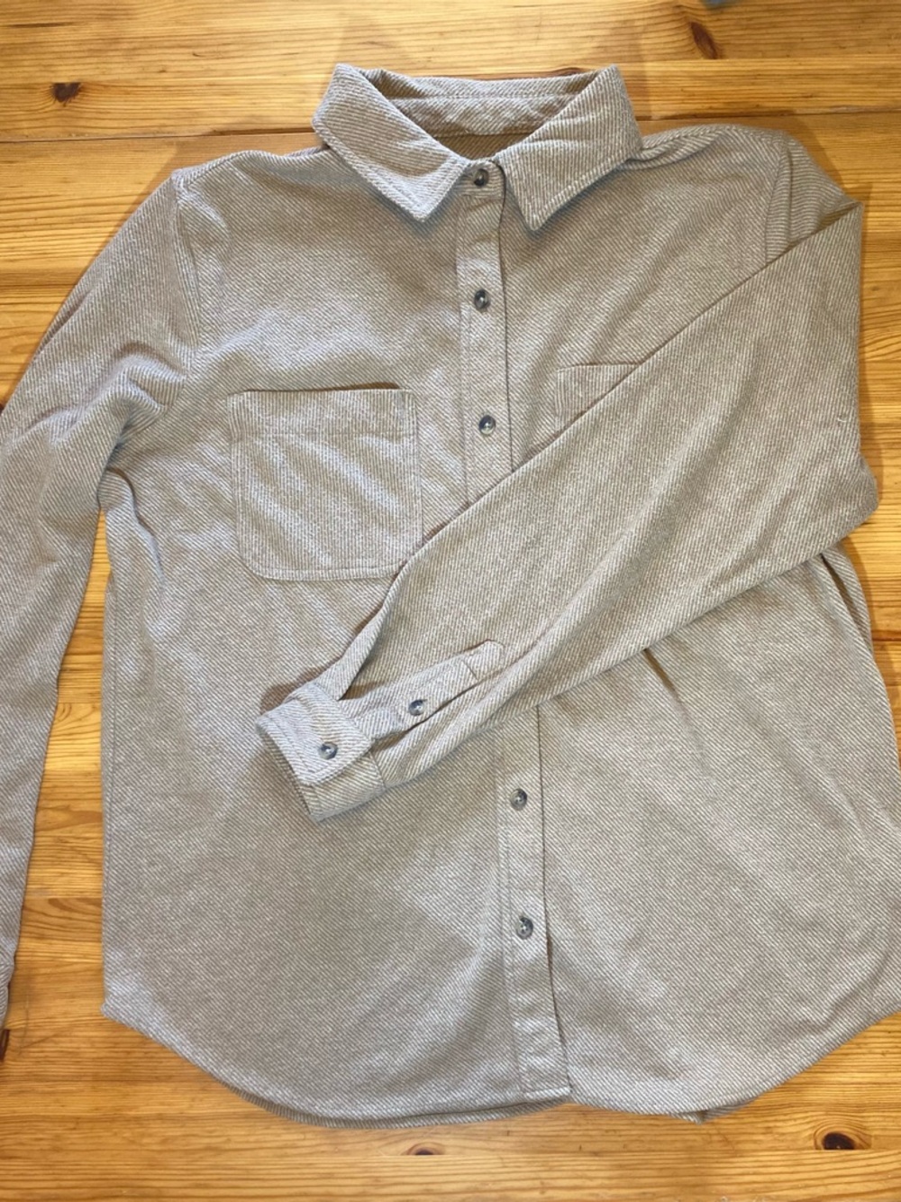 Casa Cabana Women's Sienna Soft Striped Button Down in Camel Size Large - Picture 4 of 8